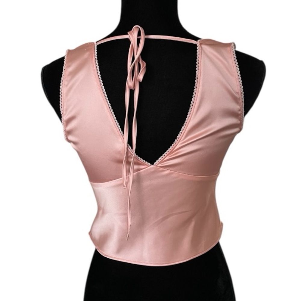 Wild Fable Satin Pink Sleeveless Babydoll Cami XS Fairy Rose Y2K Coquette Peach - Picture 3 of 5